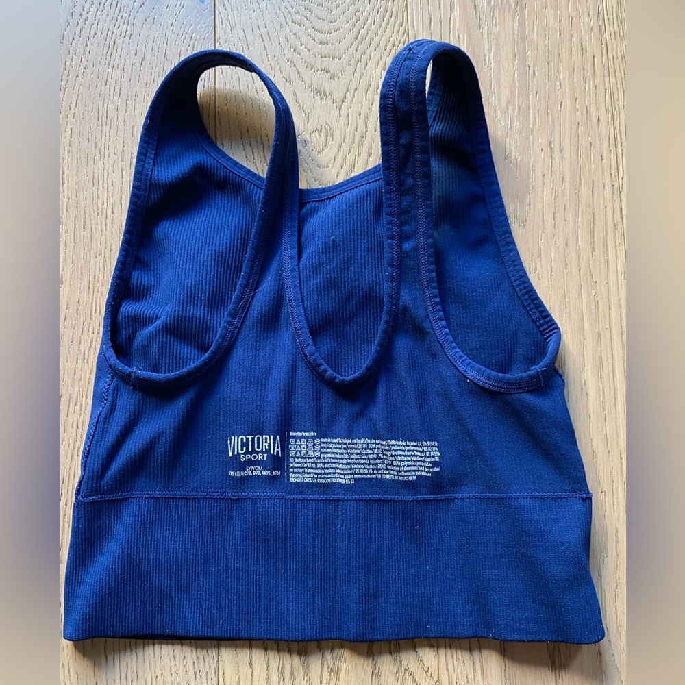 Blue fitted top sports bra - XS - Picture 3 of 3